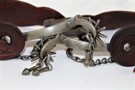 Antique Pair Of Western Cowboy Spurs With Jiggle Bobs