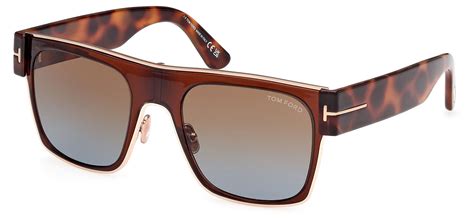 Tom Ford Ft1073 Prescription Sunglasses Shiny Dark Brown Brown Gradient Tortoise Black