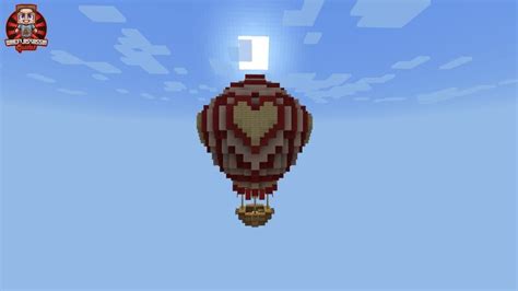 A Heart Shaped Hot Air Balloon In Minecraft Valentines Day Build Minecraft Map