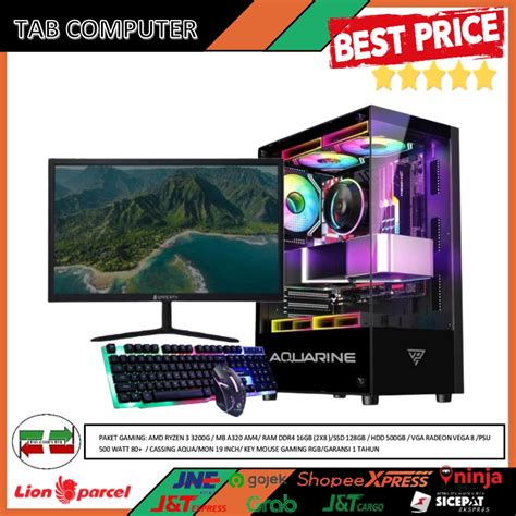 Jual Pc Gaming Ryzen G Monitor Inch Onboard Vega Fullset