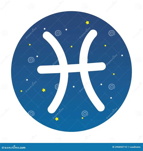 Isolated Pisces Colored Zodiac Sign Symbol Vector Stock Vector