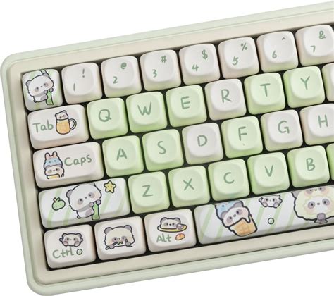 Amazon Sumgsn Pbt Keycaps Moa Profile Cute Keys Green Panda