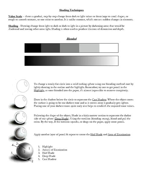 Value Scales Worksheet