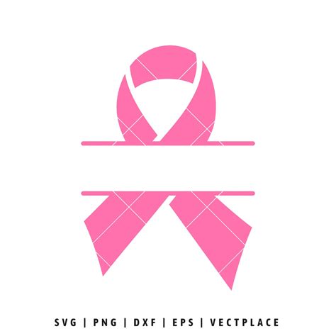 Awareness Ribbon Monogram Svg Cancer Ribbon Split Name Frame Svg