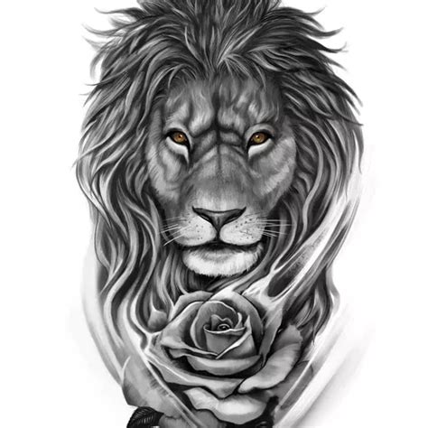 A Design For His Lower Arm He Want A Detailed Lion And A Rose Design