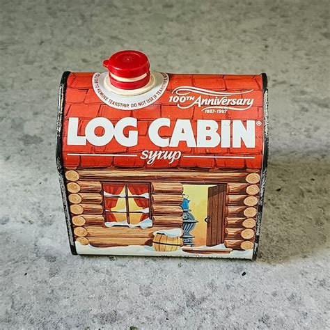 Log Cabin Syrup Tin Etsy