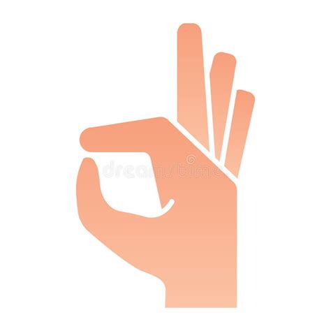 Gesture Okay Flat Icon Ok Hand Gesture Vector Illustration Isolated On