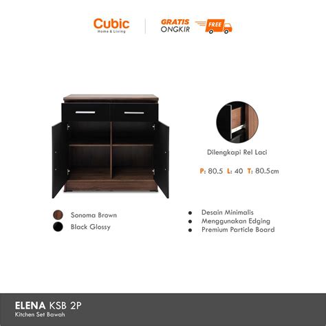 Cubic Kitchen Set Pintu Rak Bawah Dapur Elena Ksb P Cubic Home