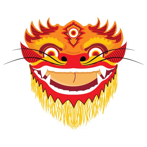 Red Chinese Dragon Head In Cartoon Style 4672873 Vector Art At Vecteezy