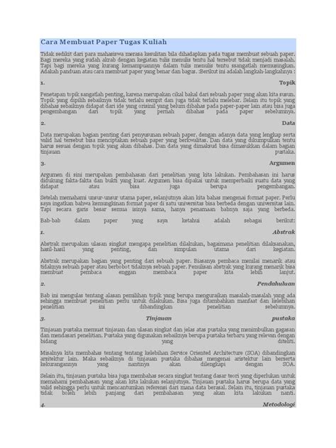 Cara Membuat Paper Tugas Kuliah Pdf