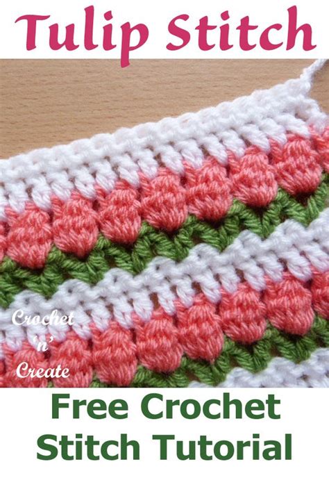 Free Crochet Stitch Tutorial Tulip Stitch | Crochet stitches tutorial ...