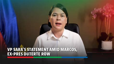 WATCH VP Sara S Statement Amid Marcos Ex Pres Duterte Row ABS CBN