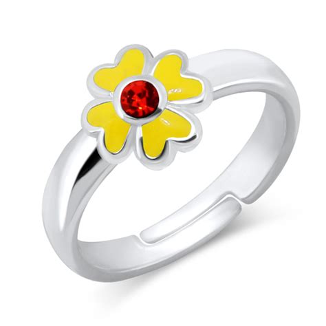 Kids Rings Adorable Flower Shaped Cdr 05