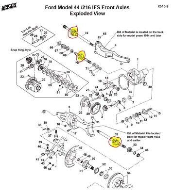 1980 1996 Ford F150 Dana 44 IFS 3 Ea GENUINE SPICER Front Axle Shaft U