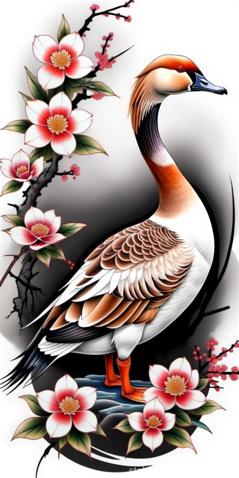 Goose Tattoo Art In Japanese Style Stable Diffusion Online