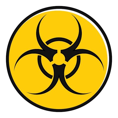 Premium Vector Yellow Round Warning Biohazard Sign