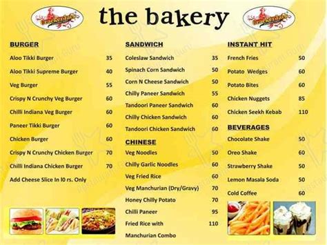 Menu at The bakery, Gurugram, 3