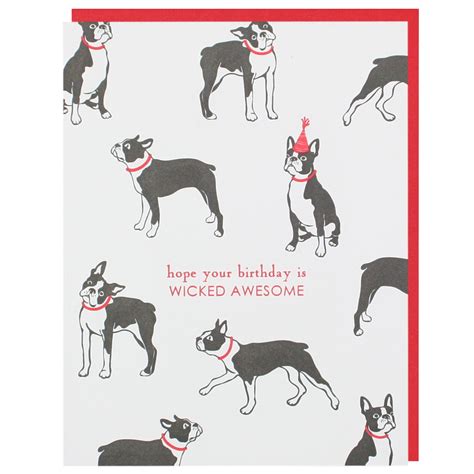 Boston Terrier Birthday Card Happy Birthday Cards Smudge Ink