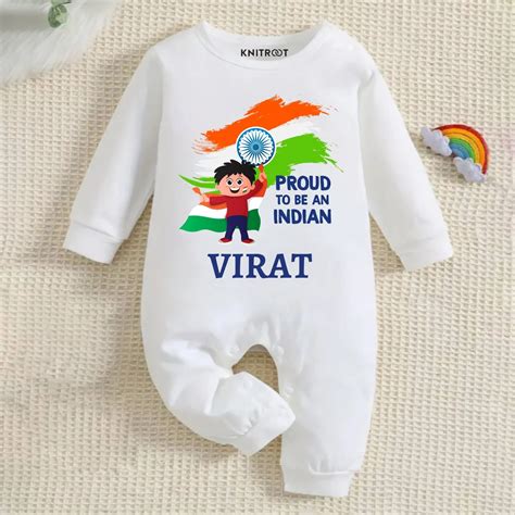 Republic Day Clothes For Kids | Free Customized Jumpsuit | KNITROOT