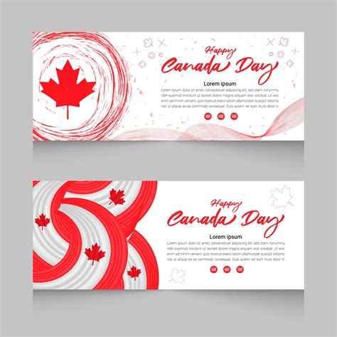 Happy Canada Day vector holiday Banner with Canada maple leaf 8305883 ...