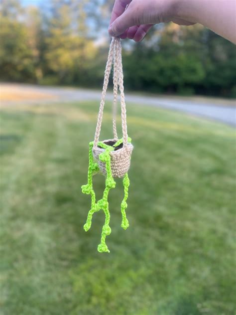 Crochet Mini Hanging Plant Etsy