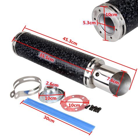 Other Motorcycle Parts 50mm Universal Motorcycle Carbon Fiber Exhaust Muffler Pipe Tip With