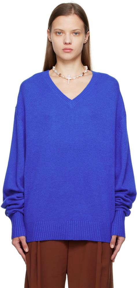 Maryam Nassir Zadeh Blue Davis Sweater Ssense Uk