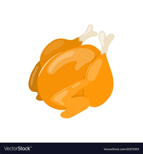 Whole Roasted Chicken Icon Healthy Paleo Eating Vector Image