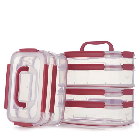 Lock & Lock Set of 3 Multi Lock Carry Containers - QVC UK