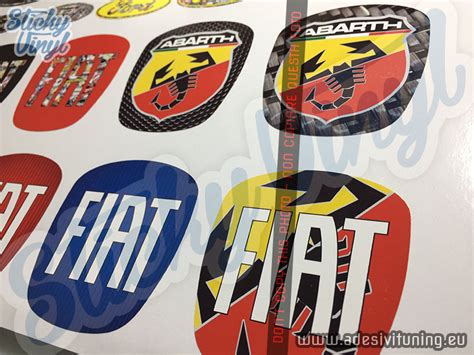 Adesivo Copri Logo Tondo Fiat Con Fondo Abarth Sticker Decal