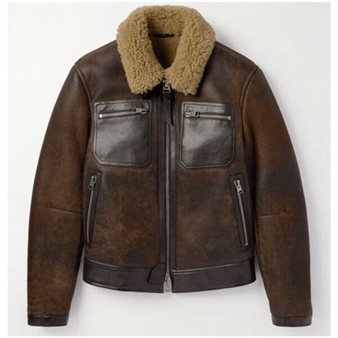 Tom Foard Shearling Trimmed Leather Jacket