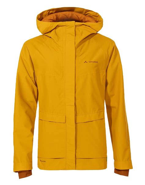 Vaude Women S Comyou Pro Rain Jacket Burnt Yellow Bike Jackets Snowleader