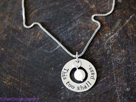 This Too Shall Pass Hand Stamped Necklace Inspirational Etsy