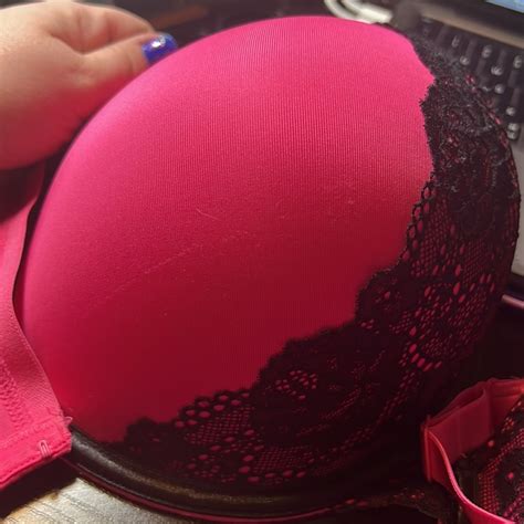 Cacique Pink Black Lace Push Up Bra Dd Gem