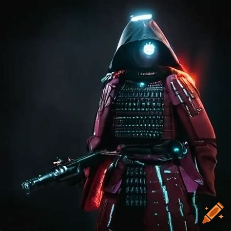 Futuristic Cyber Samurai Warrior With Gun On Craiyon