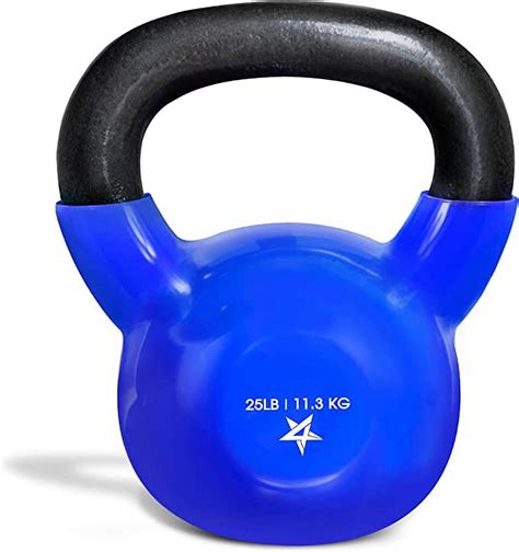 Yes4All 25lb Vinyl Coated PVC Kettlebell Blue Single Walmart