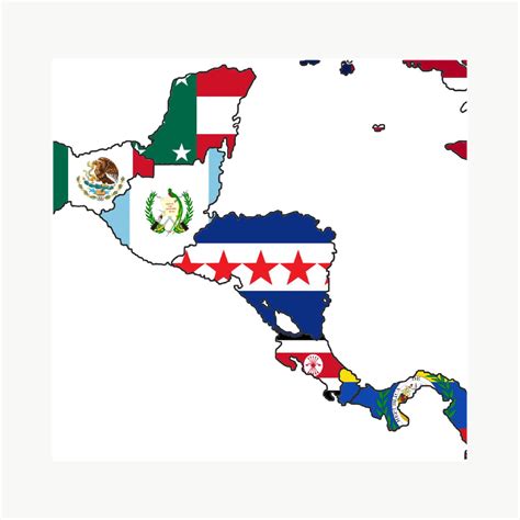 A flag map of Central America, 1936. Commissioned by the Committee of