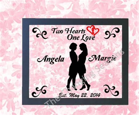 Personalized Gay Wedding Picture Frame Female Couple T Etsy