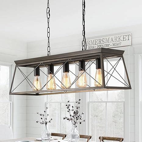 Farmhouse Briarwood Linear Chandelier, Kitchen Island Lighting, Ceiling ...