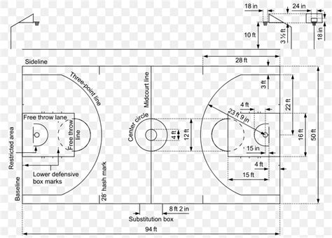 Technical Drawing Diagram Plan Basketball Court Png 800x587px