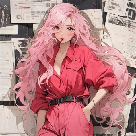 Premium AI Image Ink Painting Hayao Miyazaki Style Beautiful Sweet And Mature Woman Cool