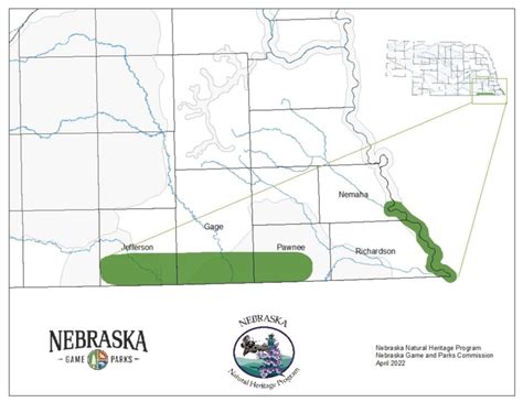 Within the state of Nebraska, the current estimated range of the timber ...