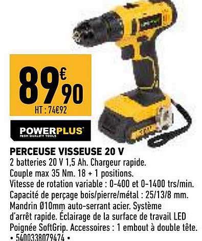 Promo Perceuse Visseuse V Powerplus Chez Brico Cash Icatalogue Fr