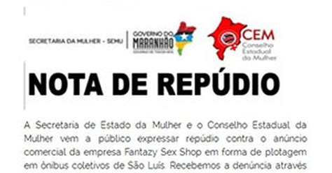 G1 Governo Divulga Nota De Repúdio Contra Anúncio De Sex Shop No Ma