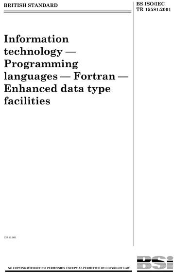 BS ISO IEC TR 15581 2001 Information Technology Programming