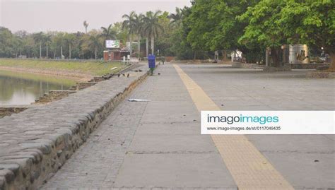 CHANDIGARH INDIA MAY 2 A Deserted View Of Sukhna Lake After