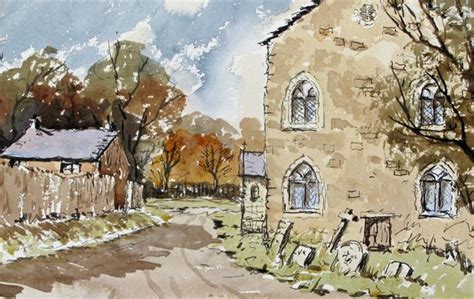 The Old Church By Alan Owen Landscape Drawings Learn Watercolor