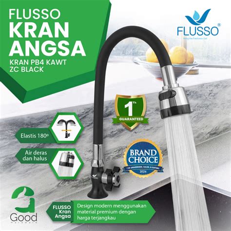 Jual Flusso Kran Angsa Leher Fleksibel Hitam Keran Sink Bak Cuci