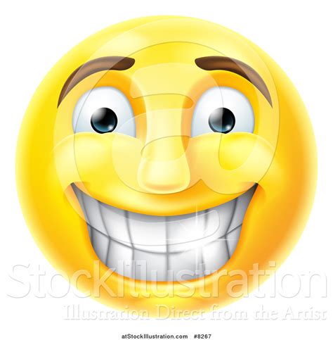 Vector Illustration Of A D Yellow Male Smiley Emoji Emoticon Face