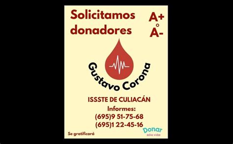 Solicitan donadores de sangre para Gustavo en Culiacán